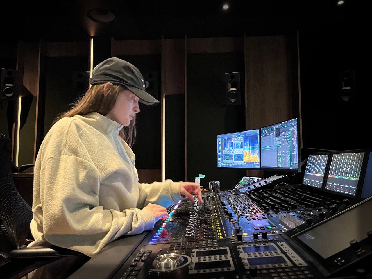 Alina Ushakova at the mixing console
